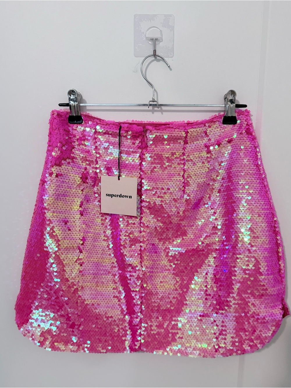 superdown Pink Sequin Mini Skirt - Picture 7 of 8